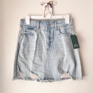 Wild Fable Light Blue Distressed Denim Mini Skirt